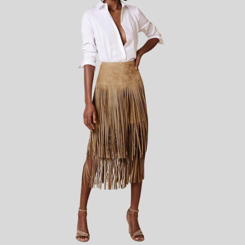 Twirling Floral Printed Western Midi Skirt