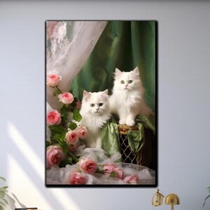 White Cat Tempered Glass Wall Art- Modern Cat Glass Art- Glass Wall Art- Animal Wall Art-Glass Wall Hangings -Glass Printing-Cat Lover Gifts