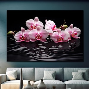 Orchid Bloom Tempered Glass Wall Art-Pink Orchid Glass Art-Glass Printing-Flower Wall Art-Large Wall Art-Vivid Color-Home Decor-Gift For Her