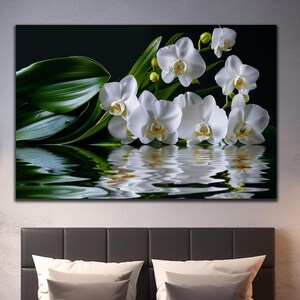White Orchid Tempered Glass Wall Art, Flower Wall Art, Modern Wall Art, Extra Large Floral Print, Glass Printing, Home Decor, Gifts For Her