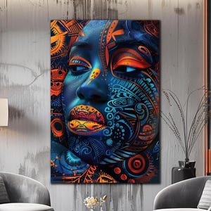 Abstract African Tempered Glass Wall Art-Luxury Glass Art-Glass Printing-Large Wall Art-Wall Hanging- Ethnic Culture Decor- African Wall Art