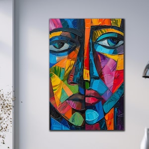 Picasso Tempered Glass Wall Art- Glass Printing- Large Glass Wall Art-Wall Hangings- Modern Colorful Stained Glass Decor- Picasso Wall Decor