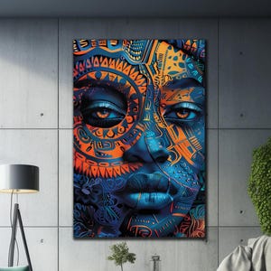 Abstract African Tempered Glass Wall Art-Luxury Glass Art-Glass Printing-Large Wall Art-Wall Hanging- Ethnic Culture Decor- African Wall Art