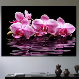 Orchid Bloom Tempered Glass Wall Art-Pink Orchid Glass Art-Glass Printing-Flower Wall Art-Large Wall Art-Vivid Color-Home Decor-Gift For Her
