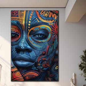 Abstract African Tempered Glass Wall Art-Luxury Glass Art-Glass Printing-Large Wall Art-Wall Hanging- Ethnic Culture Decor- African Wall Art