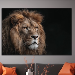 Magnificent Lion Tempered Glass Art, Lion Wall Art, Glass Print, Animal Glass Art, Large Wall Art, Home Decor, Jungle King Portrait Wall Art