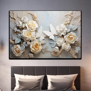 Floral Tempered Glass Wall Art, Flower Wall Art, Glass Print, Large Wall Art, Floral Glass Wall Art, Wall Hangings, Abstract Flower Print