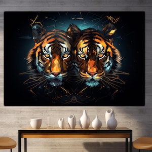Tiger Tempered Glass Wall Art, Tiger Glass Wall Decor, Animal Wall Art, Extra Large Wall Decor, Modern Glass Wall Art, Housewarming Gifts