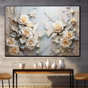 Floral Tempered Glass Wall Art, Flower Wall Art, Glass Print, Large Wall Art, Floral Glass Wall Art, Wall Hangings, Abstract Flower Print