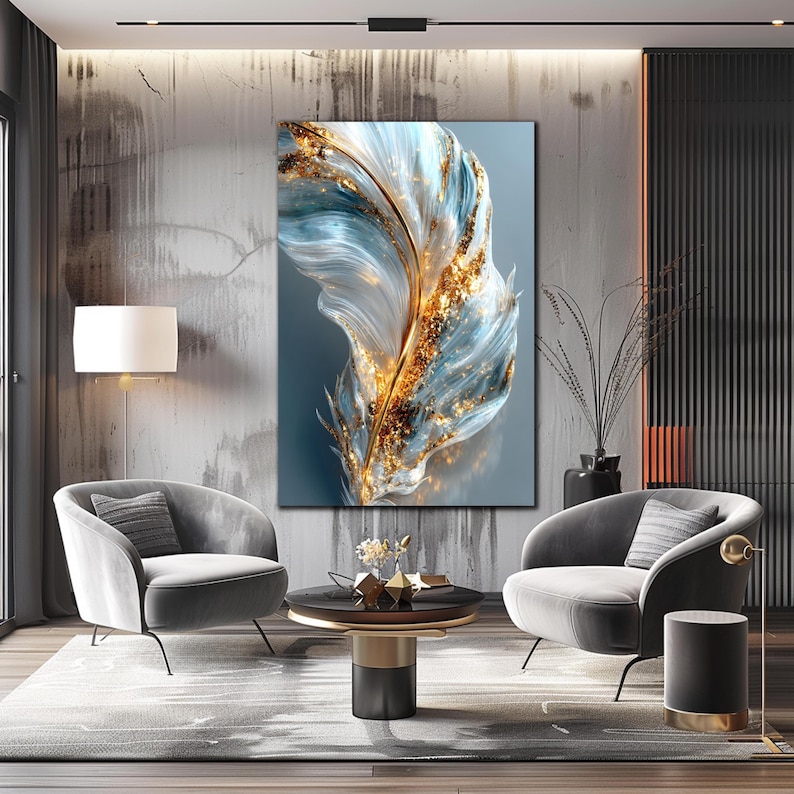 Abstract Tempered Glass Wall Art, Luxury Home Accent, Modern Interior ...