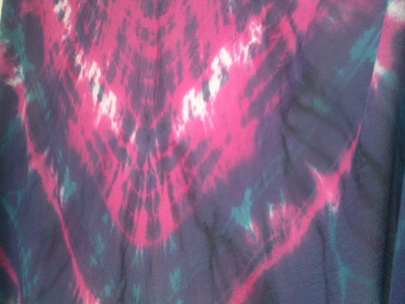 Teal Blue Pink Purple Tie Dye Silk Cotton Veil or Yardage - Etsy