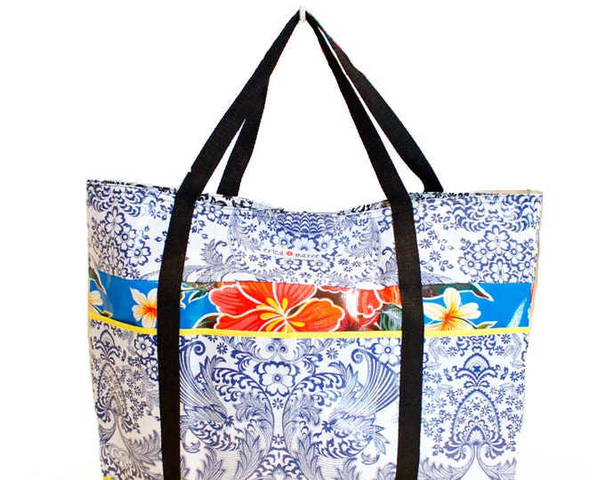 SALE Oilcloth Beach Bag FREE SHIPPING - Etsy