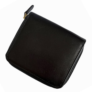 Cartera retro Coach New York de los años 90, de cuero negro, con cremallera y doble pliegue.