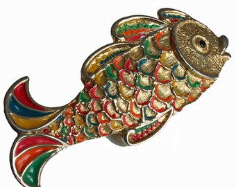 Vintage Mimi Di N Gold Tone Oversized Fighting Koi Fish Belt  display picture 1
