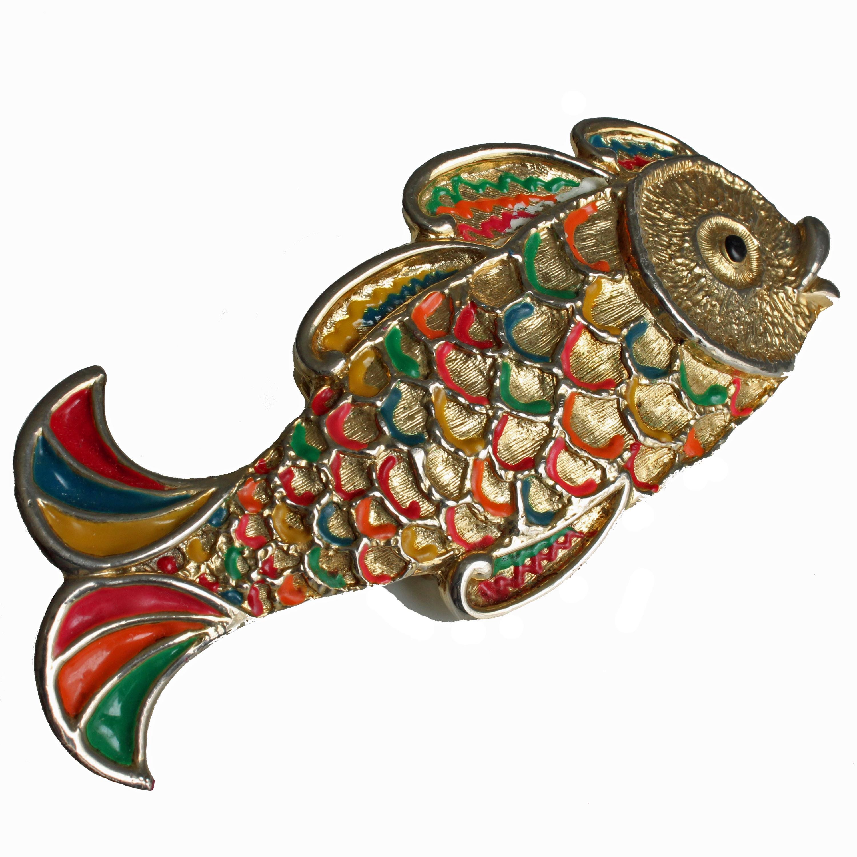 Vintage Mimi Di N Signed Gold Tone Fish Belt Buckle 1970s Nautical Statement Vintage Mimi Di N1973 Fish Belt Buckle Signed | eBay main image 3