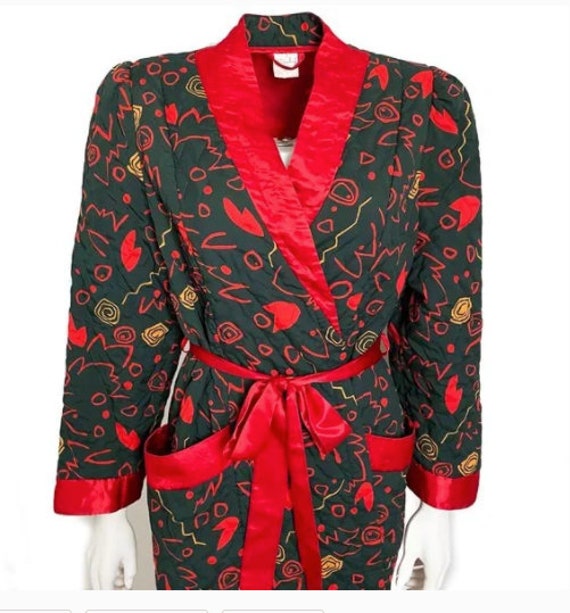 Diane von Furstenberg Quilted Vintage Bathrobe Vi… - image 4