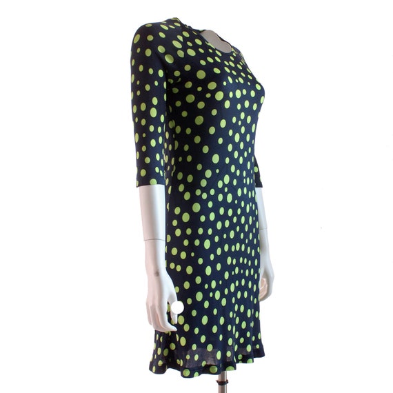 Averardo Bessi Navy Lime Polka Dot Silk Dress - image 4