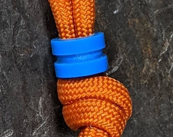 Small Blue G10 Lanyard Bead and a Free Paracord Lanyard