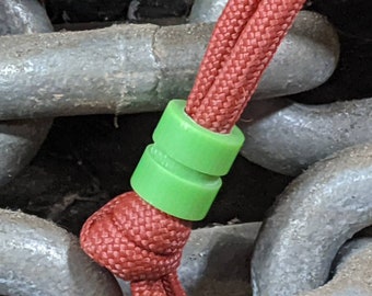 Medium Acid Green G10 Lanyard Bead With One Groove and a Free Paracord Lanyard