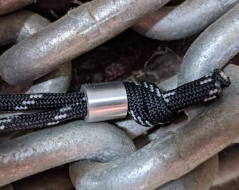 Simple Small Aluminum Lanyard Bead with Free Paracord Lanyard