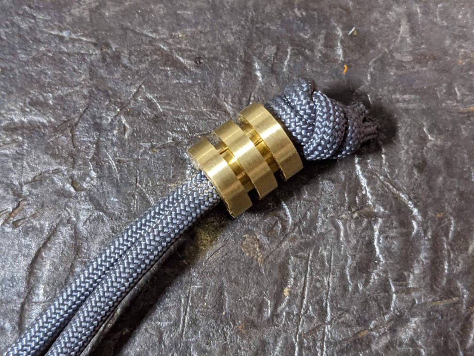 Large Brass Lanyard Bead With Two Grooves and a Free Paracord Etsy