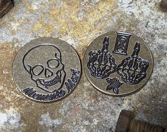 Brass Memento Mori Coin