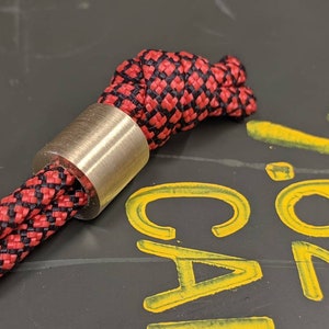 Simple Small Brass Lanyard Bead with Free Paracord Lanyard