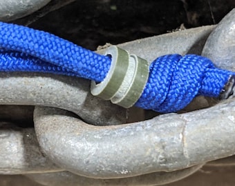 Small OD Green G10 Lanyard Bead and a Free Paracord Lanyard
