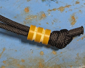 Medium Coyote Tan G10 Lanyard Bead With Two Grooves and a Free Paracord Lanyard