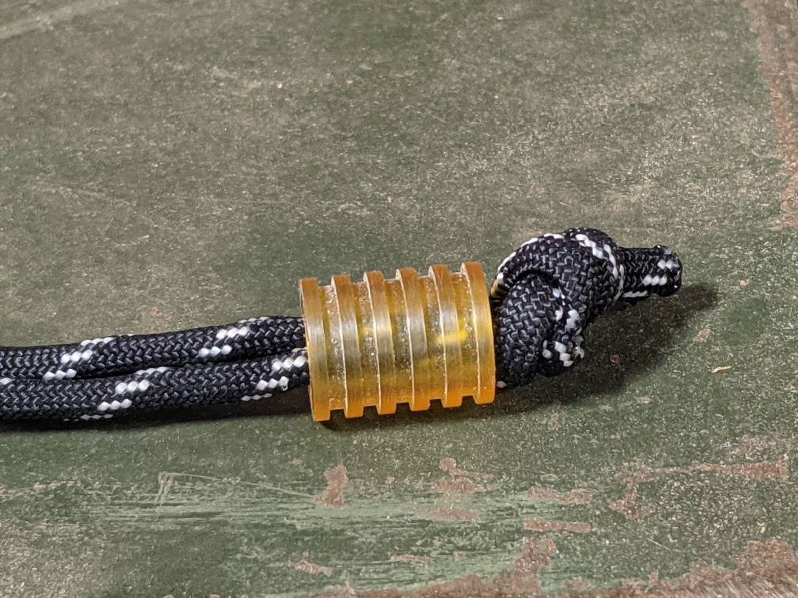 Large Ultem Lanyard Bead With 5 Grooves and a Free Paracord | Etsy