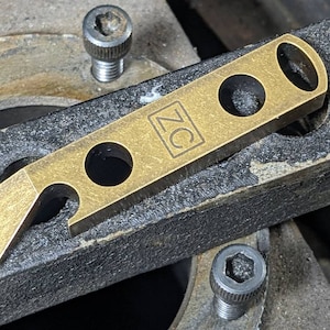 Small Brass Keychain Pry Bar with Patina