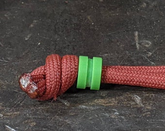 Small Acid Green G10 Lanyard Bead and a Free Paracord Lanyard