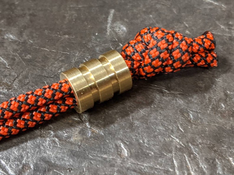 Medium Brass Lanyard Bead With Two Grooves and a Free Paracord - Etsy