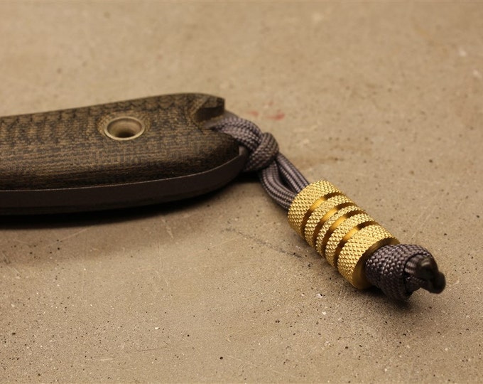 Large Knurled Brass Lanyard Bead With Grooves and a Free Paracord Lanyard Etsy