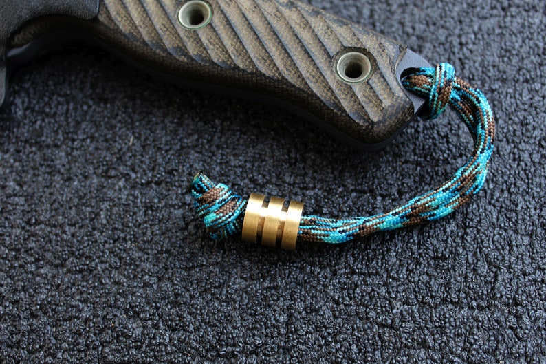 Large Brass Lanyard Bead With Two Grooves and a Free Paracord Etsy