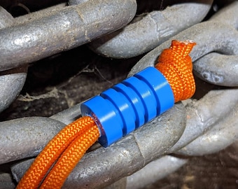 Large Blue Acetal (Delrin) Lanyard Bead with Free Paracord Lanyard