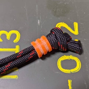 Small Orange G10 Lanyard Bead with 2 Grooves and a Free Paracord Lanyard