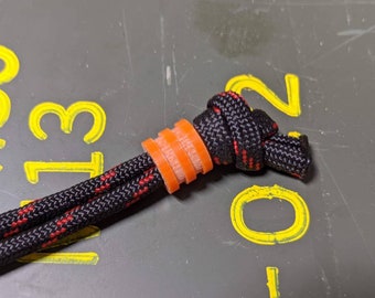 Small Orange G10 Lanyard Bead with 2 Grooves and a Free Paracord Lanyard