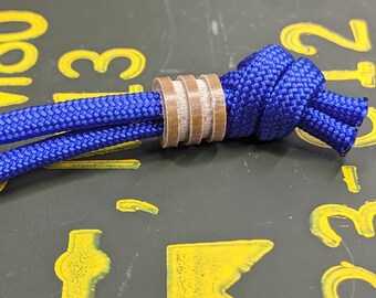 Small Coyote Tan G10 Lanyard Bead with 2 Grooves and a Free Paracord Lanyard