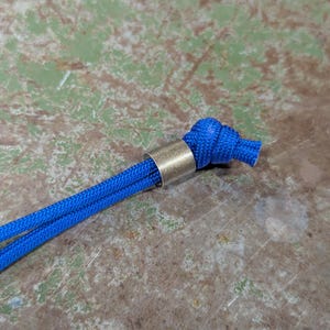 Patinaed Simple Small Brass Lanyard Bead with Free Paracord Lanyard