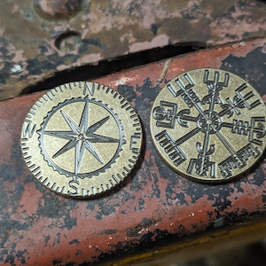 Brass Wayfinder Compass Coin