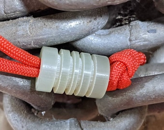 Large Jade Green G10 Lanyard Bead with Free Paracord Lanyard