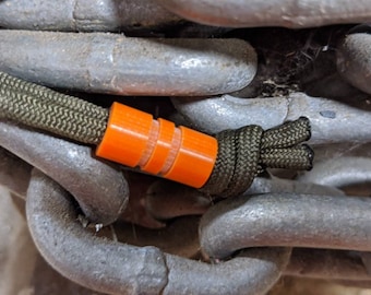 Wide Edge Medium Orange G10 Bead With 2 Grooves and a Free Paracord Lanyard