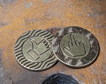 Brass Thumbs Up Decision Coin