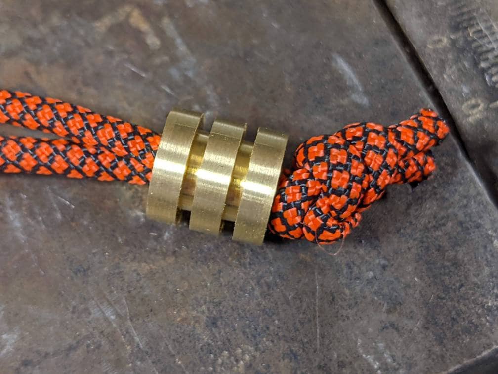 Large Brass Lanyard Bead With Two Grooves and a Free Paracord Etsy