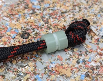 Medium Jade Green G10 Lanyard Bead With One Groove and a Free Paracord Lanyard