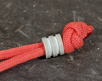Small Desert Tan G10 Lanyard Bead with 2 Grooves and a Free Paracord Lanyard
