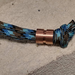 Medium Copper Lanyard Bead With One Groove and a Free Paracord Lanyard