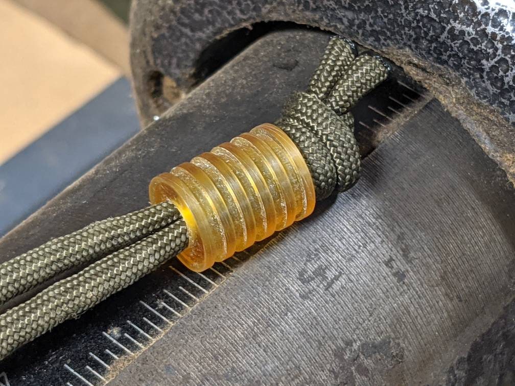Large Ultem Lanyard Bead With 5 Grooves and a Free Paracord | Etsy