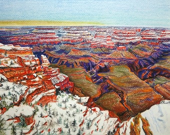 Grand Canyon Print- from pastel pencil drawing- or download available